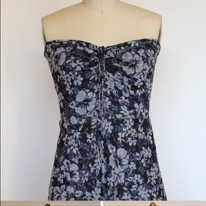 J. Crew Floral Print Strapless Dress